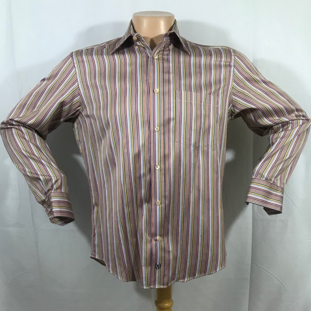 Bugatchi Uono Stripe Button Medium Long Sleeve - image 2